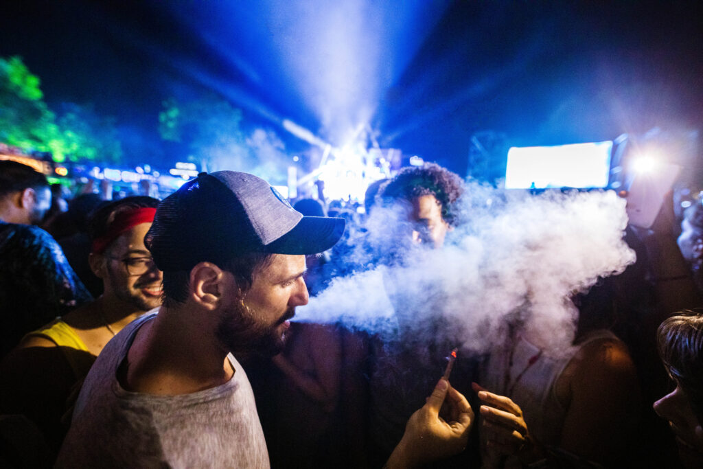 people passing a joint at a 420 party